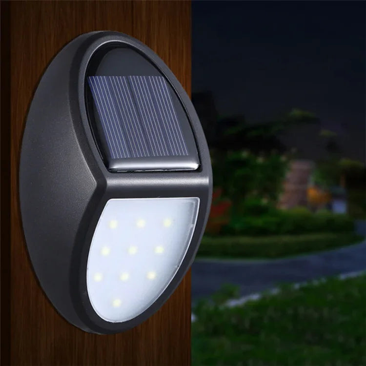 โคมไฟผนัง LED 10 ดวง SMD 2835 พลังงานแสงอาทิตย์ กันน้ำ IP65 พร้อมเซนเซอร์ตรวจจับการเคลื่อนไหว สำหรับลานกลางแจ้ง