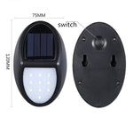 โคมไฟผนัง LED 10 ดวง SMD 2835 พลังงานแสงอาทิตย์ กันน้ำ IP65 พร้อมเซนเซอร์ตรวจจับการเคลื่อนไหว สำหรับลานกลางแจ้ง