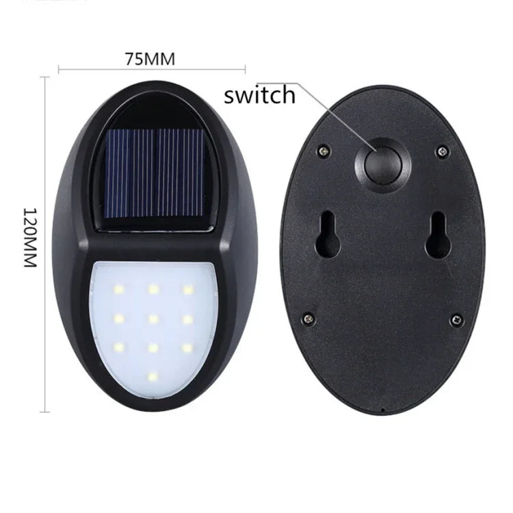 โคมไฟผนัง LED 10 ดวง SMD 2835 พลังงานแสงอาทิตย์ กันน้ำ IP65 พร้อมเซนเซอร์ตรวจจับการเคลื่อนไหว สำหรับลานกลางแจ้ง