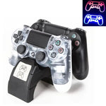 แท่นชาร์จแบบมีไฟแสดงสถานะ LED สำหรับจอยสติ๊กไร้สาย Playstation 4 /PS4 pro /PS4 Slim แบบสองด้ามพร้อมพอร์ต USB คู่, สำหรับ PS4 pro /PS4 Slim