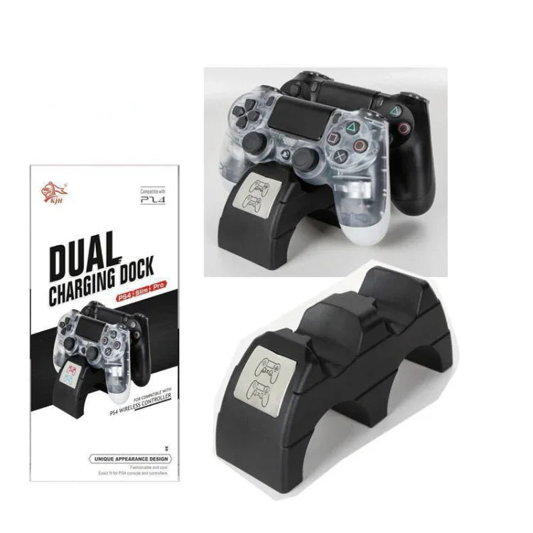 แท่นชาร์จแบบมีไฟแสดงสถานะ LED สำหรับจอยสติ๊กไร้สาย Playstation 4 /PS4 pro /PS4 Slim แบบสองด้ามพร้อมพอร์ต USB คู่, สำหรับ PS4 pro /PS4 Slim