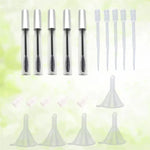 ชุดหลอดมาสคาร่าว่าง 12ml 5 ชิ้น พร้อมแปรงขนตา + กรวยและหลอดดูดโอนถ่าย 5 ชิ้น สำหรับบรรจุน้ำมันละหุ่ง DIY