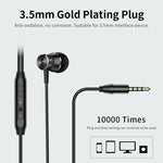 Langsdom M305 หูฟังบาสสำหรับโทรศัพท์ 3.5mm แบบใส่ในหู หูฟังโลหะพร้อมไมโครโฟน HD สำหรับ xiaomi iPhone Samsung