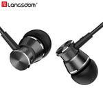 Langsdom M305 หูฟังบาสสำหรับโทรศัพท์ 3.5mm แบบใส่ในหู หูฟังโลหะพร้อมไมโครโฟน HD สำหรับ xiaomi iPhone Samsung
