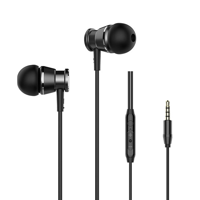 Langsdom M305 หูฟังบาสสำหรับโทรศัพท์ 3.5mm แบบใส่ในหู หูฟังโลหะพร้อมไมโครโฟน HD สำหรับ xiaomi iPhone Samsung