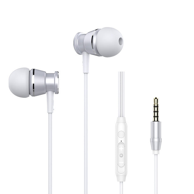Langsdom M305 หูฟังบาสสำหรับโทรศัพท์ 3.5mm แบบใส่ในหู หูฟังโลหะพร้อมไมโครโฟน HD สำหรับ xiaomi iPhone Samsung