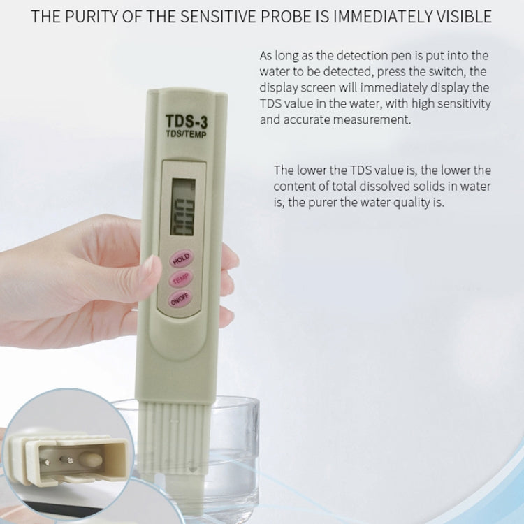 เครื่องวัดคุณภาพน้ำดื่มดิจิทัล TDS Meter สำหรับทดสอบความบริสุทธิ์และแร่ธาตุในน้ำ