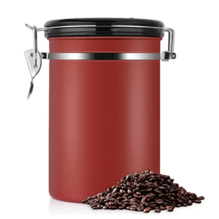 ภาชนะเก็บกาแฟสแตนเลส กล่องเก็บชา สีดำ สำหรับครัว, กระปุกเก็บกาแฟและชา, อุปกรณ์ชา