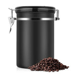 ภาชนะเก็บกาแฟสแตนเลส กล่องเก็บชา สีดำ สำหรับครัว, กระปุกเก็บกาแฟและชา, อุปกรณ์ชา