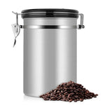 ภาชนะเก็บกาแฟสแตนเลส กล่องเก็บชา สีดำ สำหรับครัว, กระปุกเก็บกาแฟและชา, อุปกรณ์ชา
