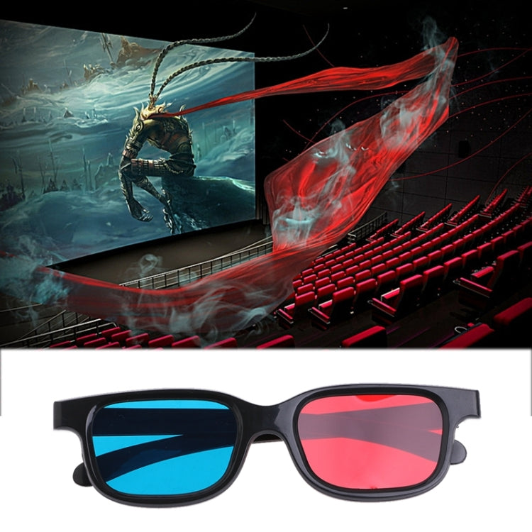 แว่นตา 3D กรอบสีดำ 10 ชิ้น แว่นตาอนาแกรมสีแดง น้ำเงิน เขียว 0.2 มม. สำหรับดูหนังและเล่นเกม DVD
