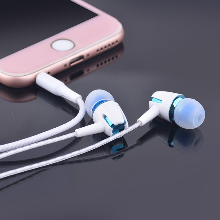 หูฟังมีสาย 3.5mm แบบสเตอริโอเสียงโลหะบาส พร้อมไมโครโฟนสำหรับสมาร์ทโฟน