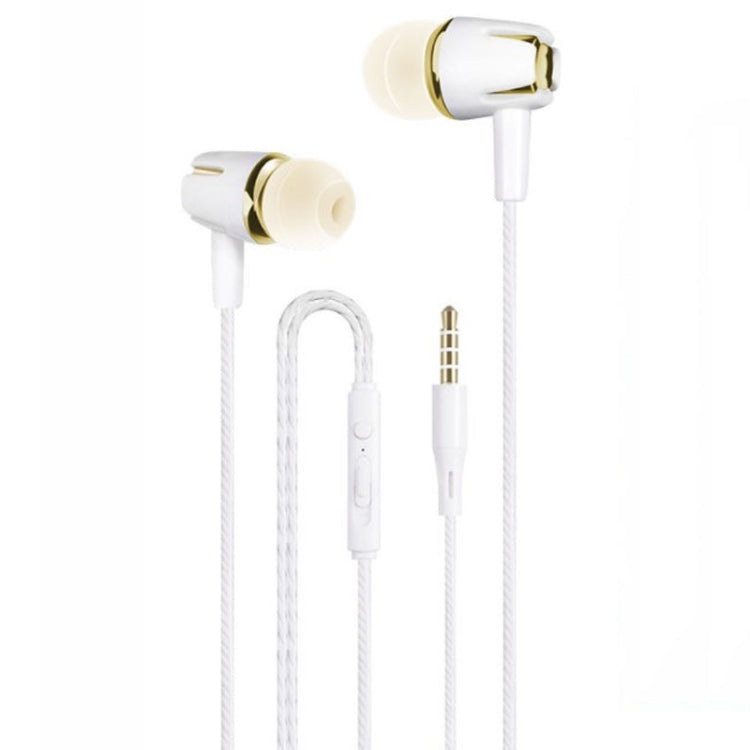 หูฟังมีสาย 3.5mm แบบสเตอริโอเสียงโลหะบาส พร้อมไมโครโฟนสำหรับสมาร์ทโฟน