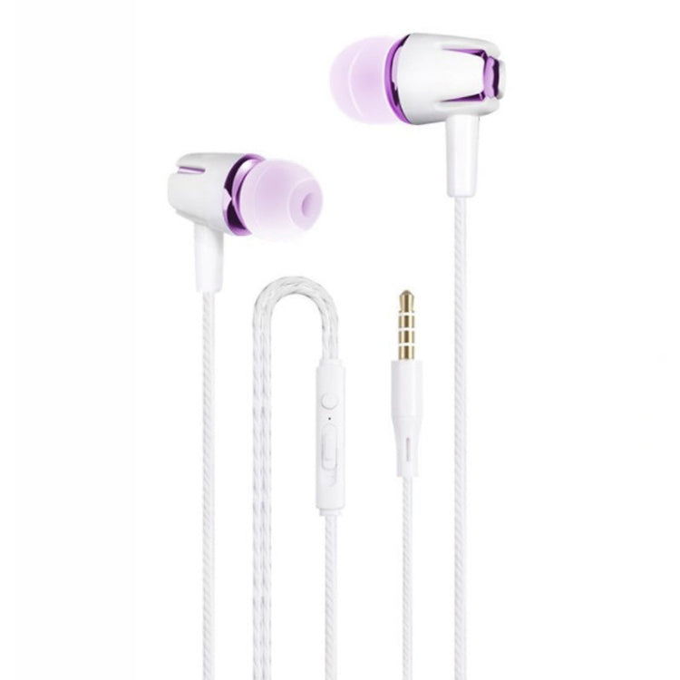 หูฟังมีสาย 3.5mm แบบสเตอริโอเสียงโลหะบาส พร้อมไมโครโฟนสำหรับสมาร์ทโฟน