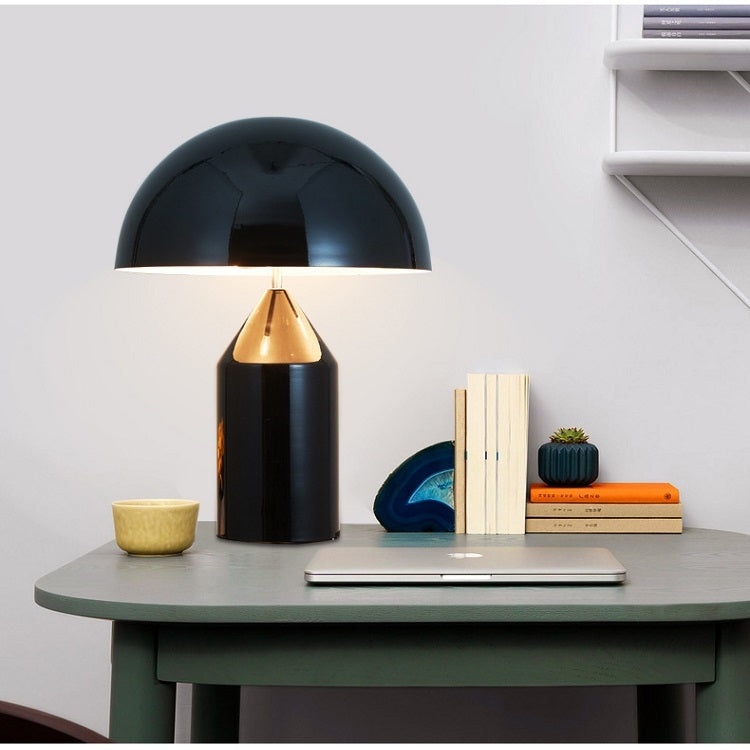 โคมไฟตั้งโต๊ะเห็ดโลหะ LED E14 สำหรับตกแต่งห้องนอน ปลั๊ก EU มีสี S Black, L Black, S White, L White, S Gold, L Gold
