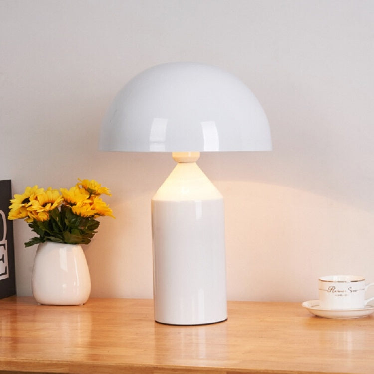 โคมไฟตั้งโต๊ะเห็ดโลหะ LED E14 สำหรับตกแต่งห้องนอน ปลั๊ก EU มีสี S Black, L Black, S White, L White, S Gold, L Gold