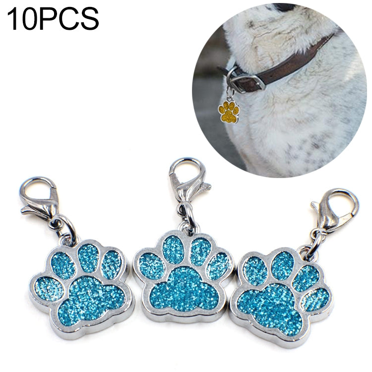 พวงกุญแจลายรอยเท้าสัตว์เลี้ยง 10 ชิ้น สำหรับทำเครื่องประดับ ลายแมว สุนัข หมี