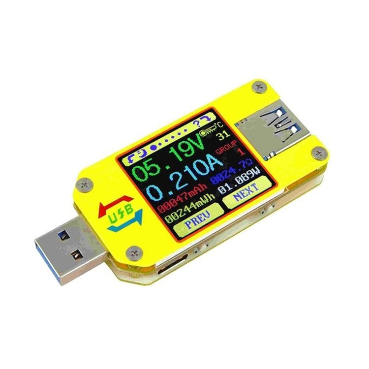 เครื่องทดสอบหน้าจอสี USB 3.0 วัดแรงดันไฟฟ้าและกระแสไฟฟ้า Type-C รองรับแอป Android, รุ่น UM34 ไม่มีบลูทูธ, รุ่น UM34C มีบลูทูธ