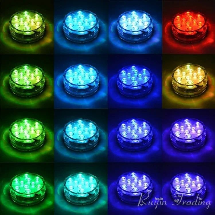 โคมไฟตู้ปลาแบบหมุน RGB กันน้ำสำหรับดำน้ำ ใต้น้ำ
