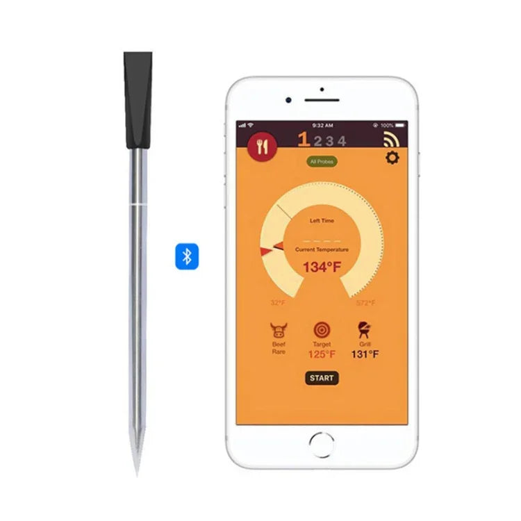 BBQ Kitchen Wireless Bluetooth Smart Food Oven Thermometer, Food Temperature Range: 0-100 degree