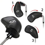 ชุดหมวกกอล์ฟหนัง PU 12 in 1 ลายลิ้นจี่สีดำ