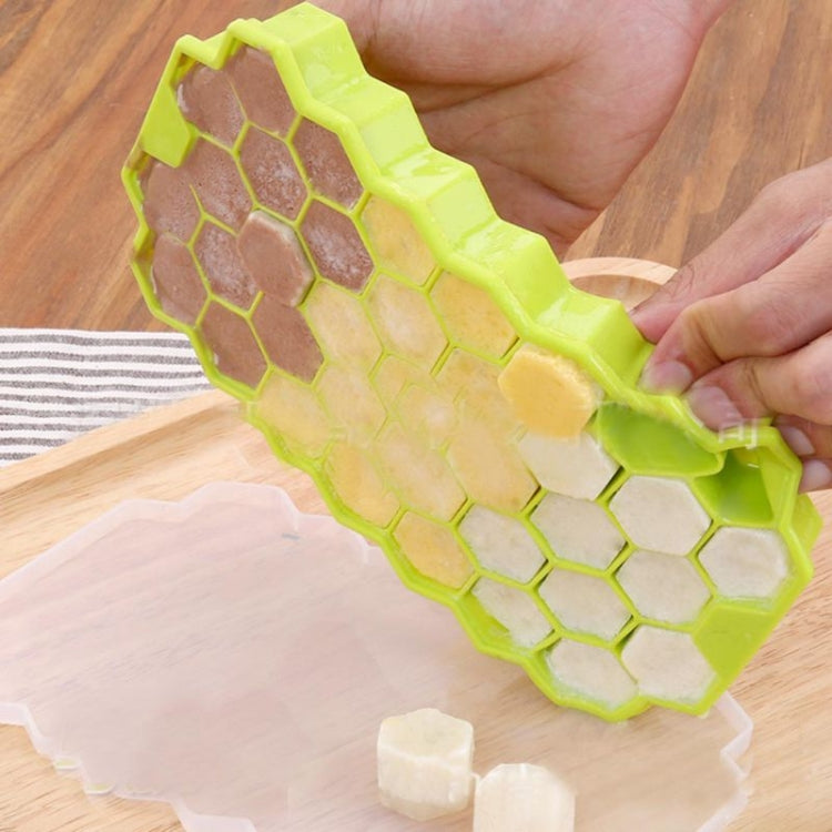 แม่พิมพ์ทำไอศกรีมรูปหกเหลี่ยม 37 ช่อง สำหรับทำก้อนน้ำแข็ง DIY แม่พิมพ์ไอศกรีมแท่ง กล่องน้ำแข็งโยเกิร์ต ตู้เย็น ของว่างแช่แข็ง