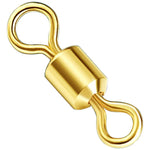 อุปกรณ์ตกปลา Zimu Swivel ชุบทอง 100 ชิ้น ความยาว 1.1 ซม., 1.0 ซม., 0.9 ซม., 0.8 ซม.