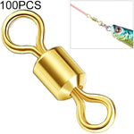 อุปกรณ์ตกปลา Zimu Swivel ชุบทอง 100 ชิ้น ความยาว 1.1 ซม., 1.0 ซม., 0.9 ซม., 0.8 ซม.
