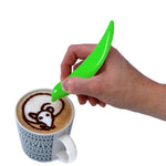 ปากกาแต่งลายลาเต้ไฟฟ้าใหม่ สำหรับกาแฟ เค้ก เครื่องมือแกะสลักเค้กเครื่องเทศ เครื่องมืออบขนม
