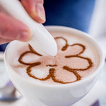ปากกาแต่งลายลาเต้ไฟฟ้าใหม่ สำหรับกาแฟ เค้ก เครื่องมือแกะสลักเค้กเครื่องเทศ เครื่องมืออบขนม