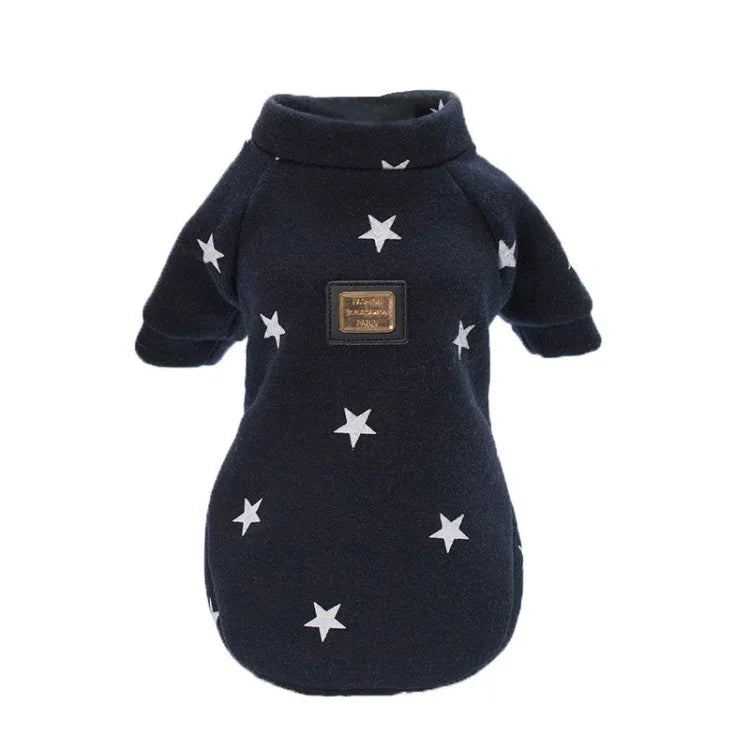 เสื้อกันหนาวลายดาวห้าแฉกสำหรับสัตว์เลี้ยง เสื้อผ้าสัตว์เลี้ยงอบอุ่น, L, XXL, XL