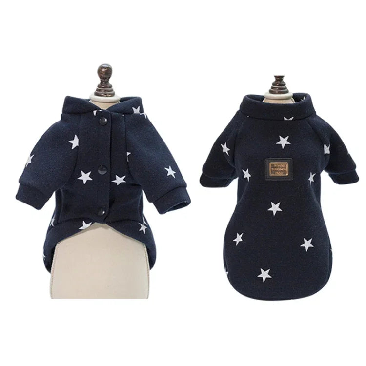 เสื้อกันหนาวลายดาวห้าแฉกสำหรับสัตว์เลี้ยง เสื้อผ้าสัตว์เลี้ยงอบอุ่น, L, XXL, XL