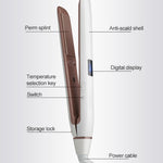 เครื่องหนีบผมมืออาชีพ จอแสดงผล LED แผ่นเคลือบเซรามิก ไอออนิก ม้วนผมและรีดผมตรง