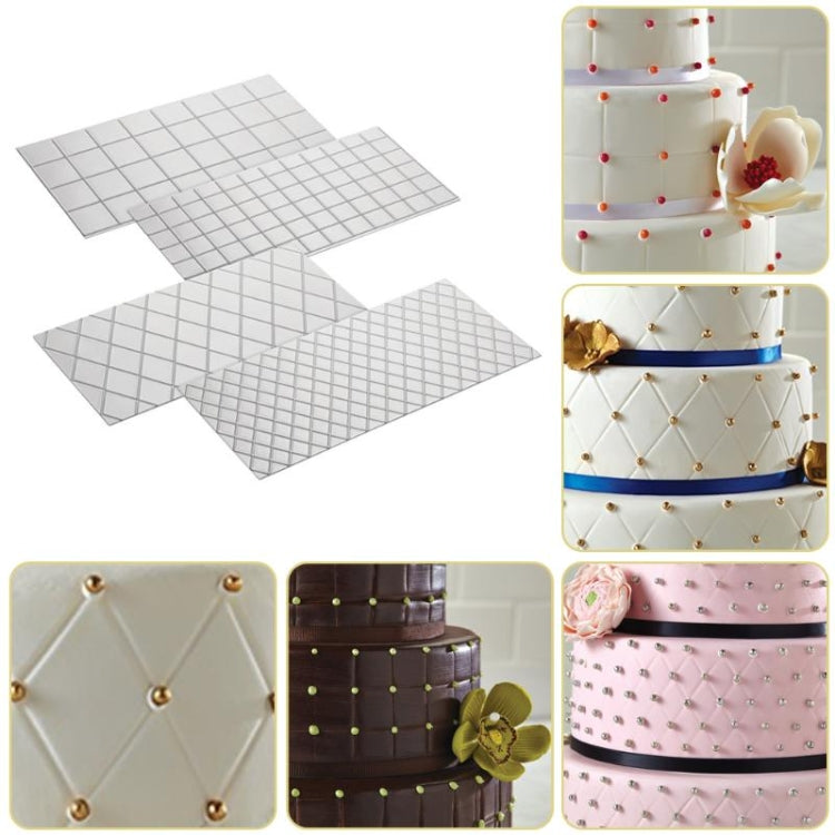 ชุดแม่พิมพ์เค้ก DIY 2 ชุด แม่พิมพ์พิมพ์ฟองดองลายผ้าสก็อต ม้วนหวาย