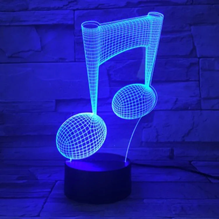 โคมไฟตั้งโต๊ะตกแต่งโน้ตเพลง 3D สัมผัสเปลี่ยนสีสัน LED ไฟกลางคืน