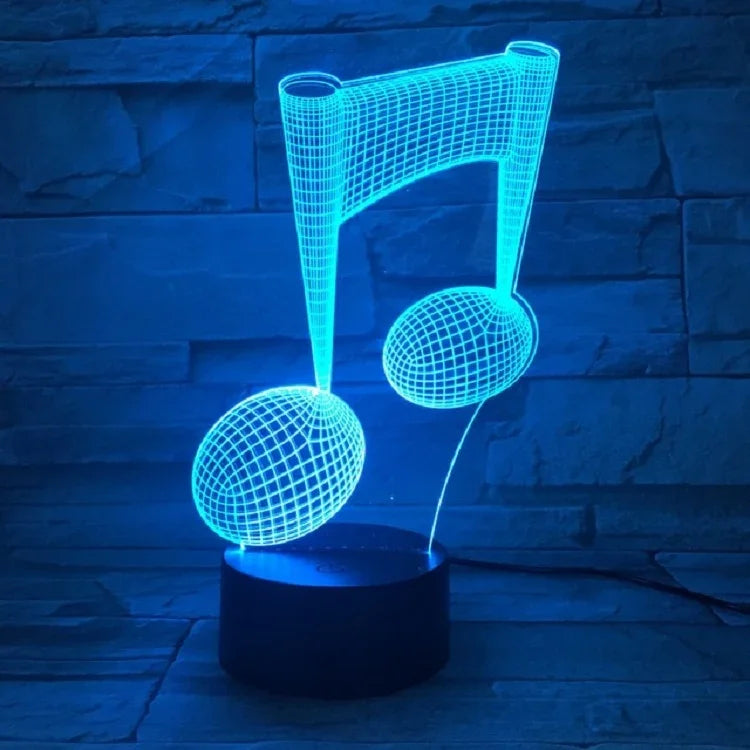 โคมไฟตั้งโต๊ะตกแต่งโน้ตเพลง 3D สัมผัสเปลี่ยนสีสัน LED ไฟกลางคืน