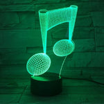 โคมไฟตั้งโต๊ะตกแต่งโน้ตเพลง 3D สัมผัสเปลี่ยนสีสัน LED ไฟกลางคืน