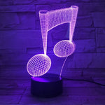 โคมไฟตั้งโต๊ะตกแต่งโน้ตเพลง 3D สัมผัสเปลี่ยนสีสัน LED ไฟกลางคืน