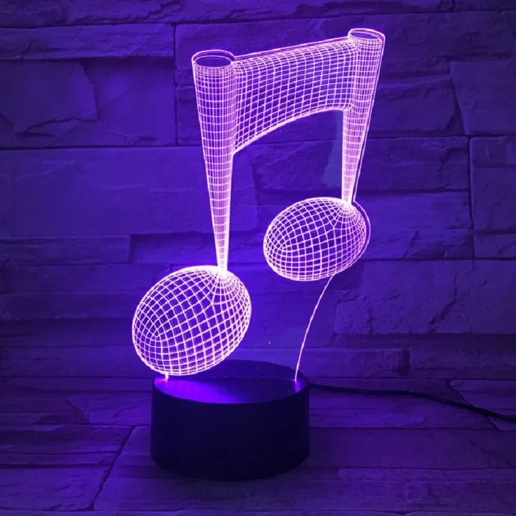 โคมไฟตั้งโต๊ะตกแต่งโน้ตเพลง 3D สัมผัสเปลี่ยนสีสัน LED ไฟกลางคืน