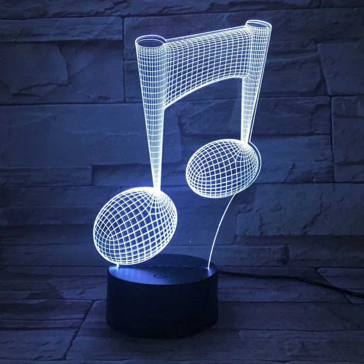 โคมไฟตั้งโต๊ะตกแต่งโน้ตเพลง 3D สัมผัสเปลี่ยนสีสัน LED ไฟกลางคืน
