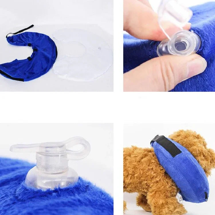 ปลอกคอสุนัข PVC แบบเป่าลม ป้องกันการถูกฉก ขนาด: S, M, L, XL
