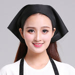 Waiter Men and Women Kitchen Work Turban Hat Triangle Scarf Chef Hat, Adjustable