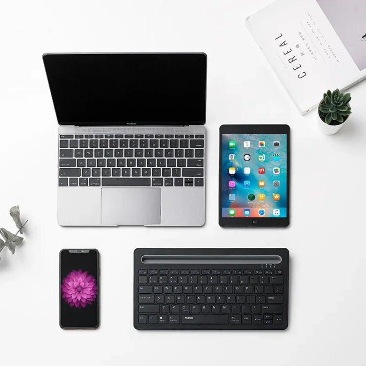 คีย์บอร์ดสำนักงานไร้สาย Bluetooth Rapoo XK100 78 ปุ่ม