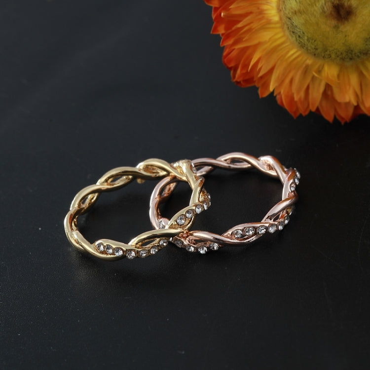 Woman Classical Cubic Zirconia Twist Shape Ring, gold, rose gold, sliver