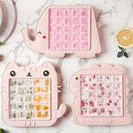 แม่พิมพ์ไอศกรีมรูปสัตว์การ์ตูนน่ารักสำหรับเด็ก DIY น้ำผลไม้แท่งฤดูร้อน ช้าง ไดโนเสาร์ ลูกแมว