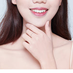 แหวนลูกปัดเครื่องประดับแฟชั่นสำหรับผู้หญิง เงิน 925
