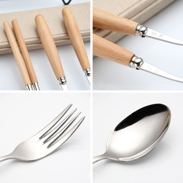 ชุดช้อน ตะเกียบ ส้อม 3-in-1 ชิ้นงานสร้างสรรค์สำหรับนักเรียน ชุดเครื่องใช้บนโต๊ะอาหารแบบพกพา ชุด 3 ชิ้นด้ามไม้ ช้อน ส้อม ตะเกียบ, ชุด 2 ชิ้นช้อนไม้ ตะเกียบ