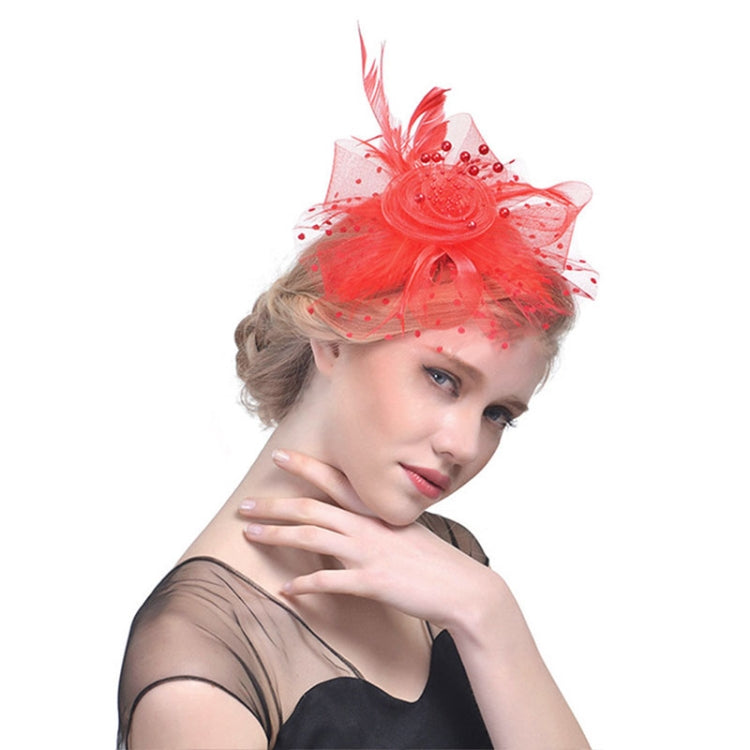Handmade Bride Mesh Hair Accessories Wedding Photo Hat Headwear, Red, Blue, Navy, Black, White, Gray, Pink, Beige