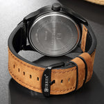 นาฬิกาข้อมือผู้ชาย CURREN M8301 สไตล์ทหาร ควอตซ์ พร้อมวันที่ สายหนัง, ตัวเรือนดำ ส้ม, ตัวเรือนดำ แดง, ตัวเรือนดำ หน้าดำ สายสีน้ำตาลเข้ม, ตัวเรือนดำ หน้ากรม สายสีน้ำตาลอ่อน, ตัวเรือนดำ น้ำเงิน