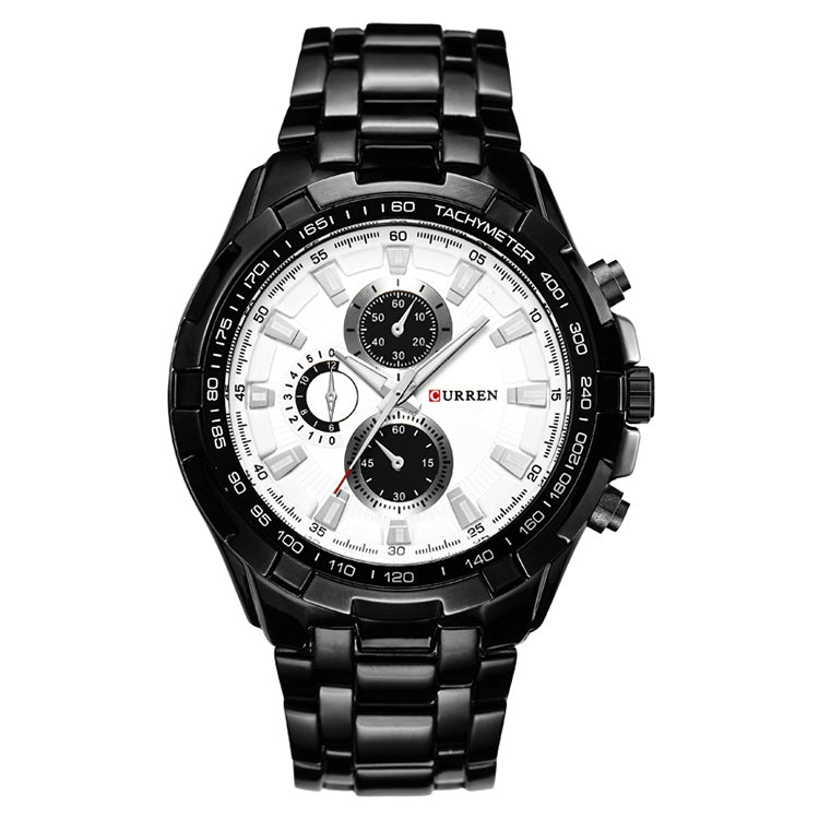 นาฬิกาข้อมือผู้ชาย CURREN 8023 สแตนเลสอนาล็อกสปอร์ต ควอตซ์, ตัวเรือนขาว หน้าขาว, ตัวเรือนเงิน หน้าทอง, ตัวเรือนเงิน ขอบทอง หน้าดำ, ตัวเรือนดำ หน้าขาว, ตัวเรือนดำ หน้าดำ, ตัวเรือนดำ ขอบทอง หน้าขาว, ตัวเรือนดำ หน้าทอง
